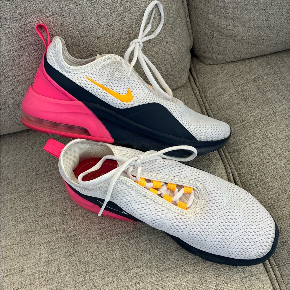 White and Pink Athletic Sneakers